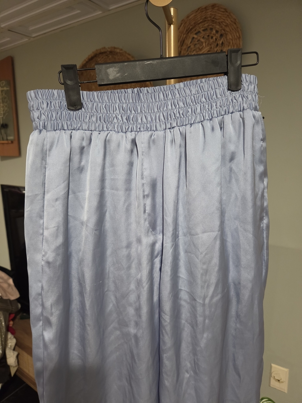 Zara Blue Satin Balloon Jogger Pants Size M - Picture 15 of 16